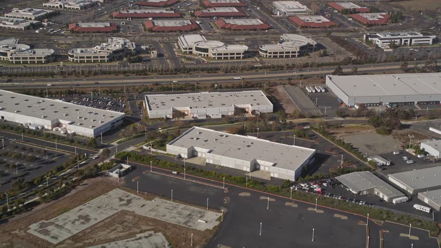 An aerial clip of an industrial aerial