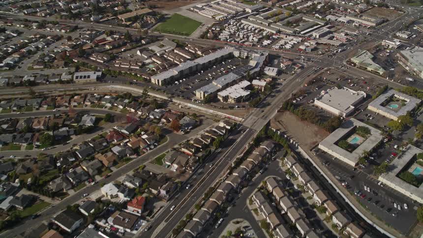 Aerial view of a metropolitan cityscape