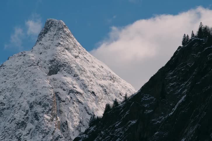 A clip of a mountain peak