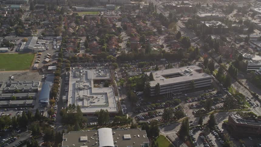 A business park in a city near a suburban area