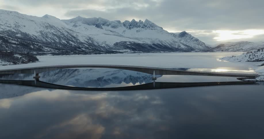 The mountain reflects in the lake water
