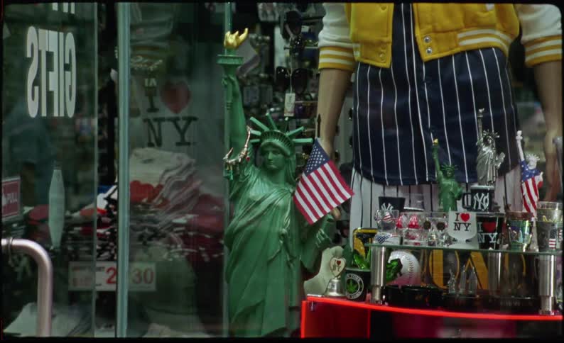 The statue of liberty on a souvenir shop