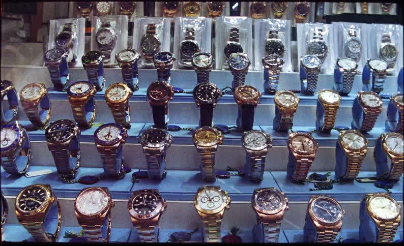 Collection of luxury watches on display