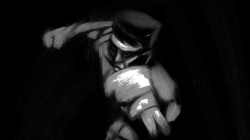 An animation of a boxer throwing a punch