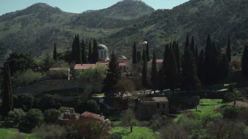 An aerial view of an italian villa