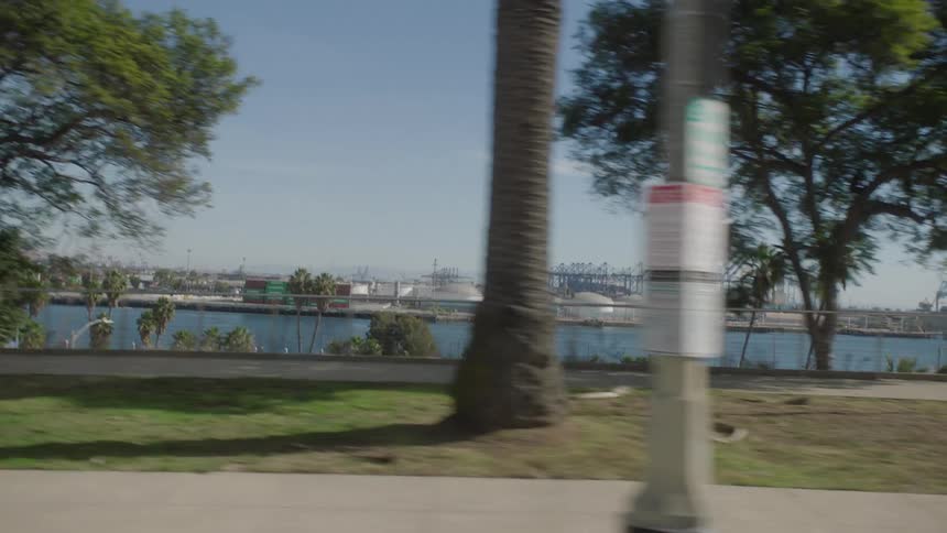 The harbor is across the water