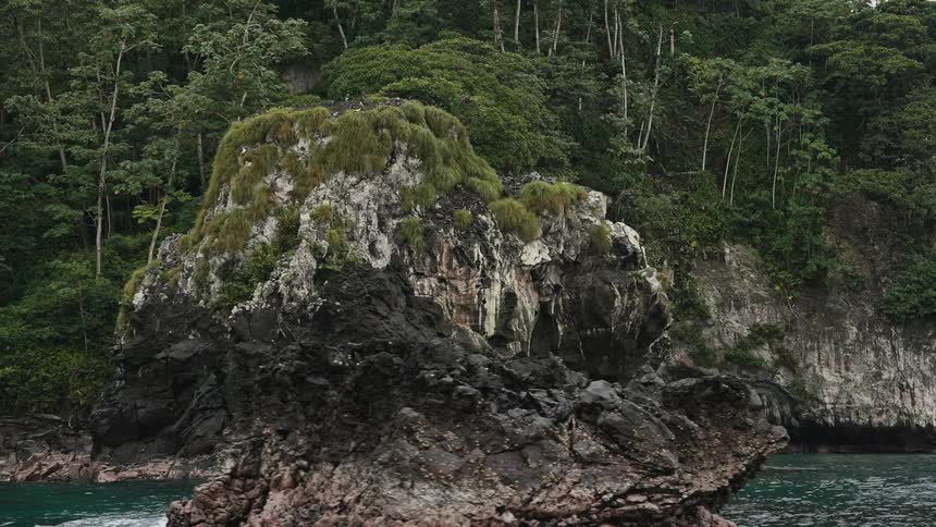 Rocky coast with natural erosion by the sea