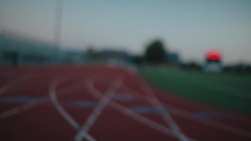 A woman races on the track