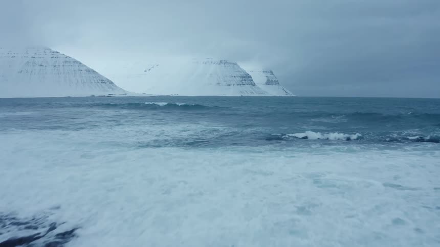 Aerial view of mountains and fjords in iceland