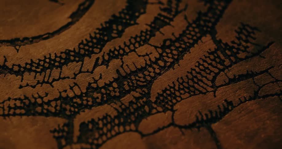 Closeup of an artistic drawing on rustic wood