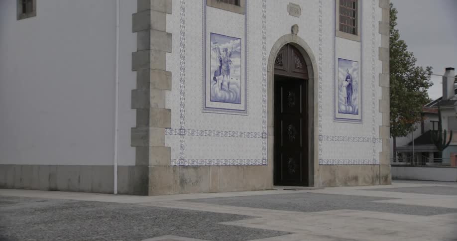 The entrance to a church