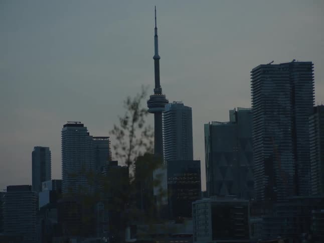 Panorama of a metropolis with large buildings and skyscrapers in a morning sky