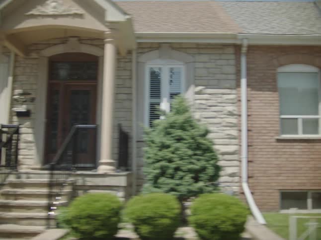 Duplexes and townhouses line residential neighborhood