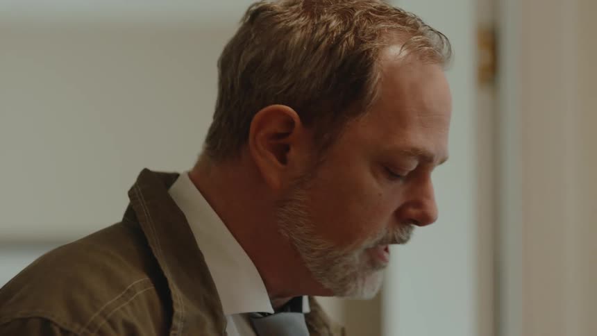 Close up of the face of a frustrated man being upset