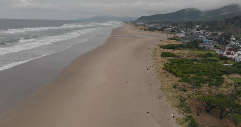 Homes line the shore of the island