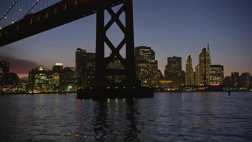 Aerial view of the golden gate building in san francisco at dusk
