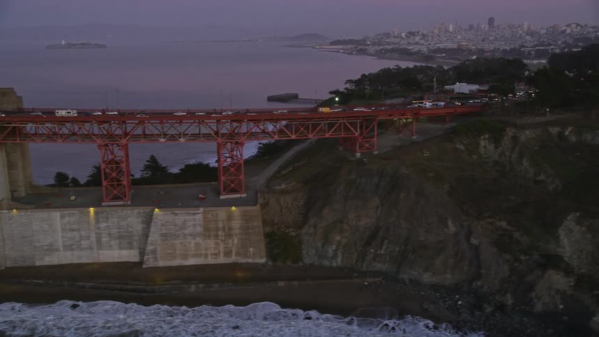 An aerial clip ofcity closer to the ocean