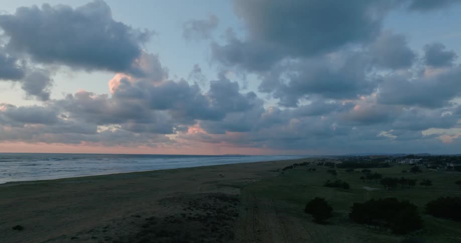 An evening clip of a beach coastal area
