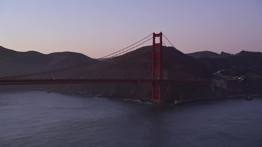 Aerial view of the golden gate bridge in san francisco at dusk