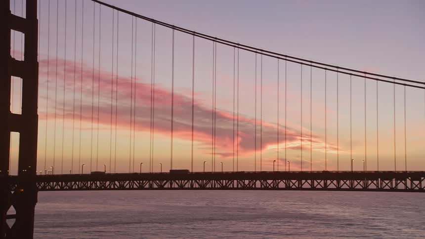 A clip of a connecting bridge in the ocean