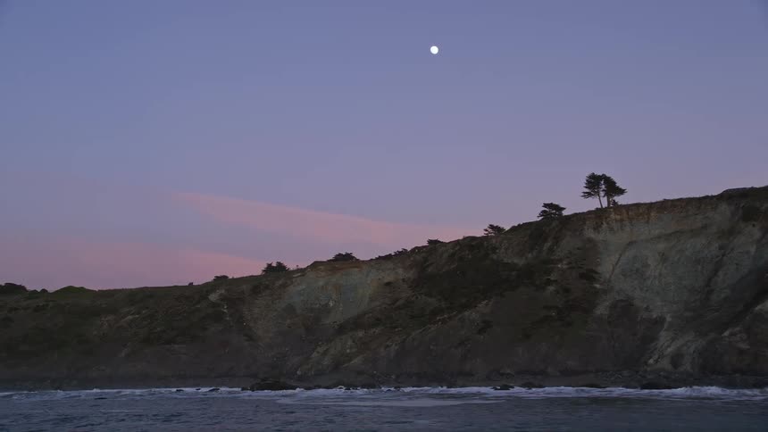 A clip of a rocky coastal area