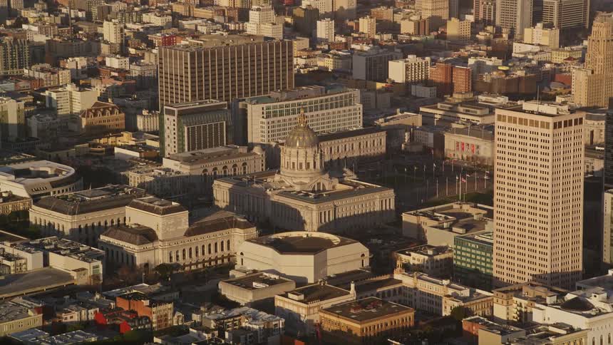 Aerial view of the san francisco city hall