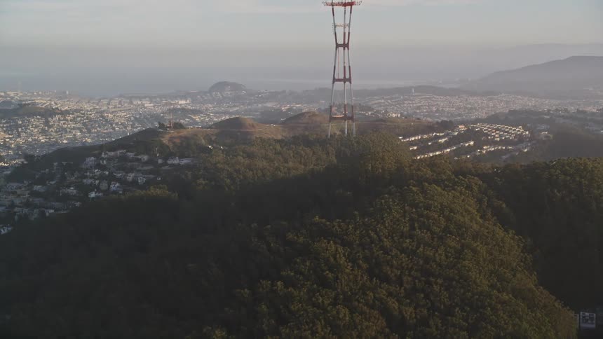Aerial view of the sutro tower overlooking the city of san francisco