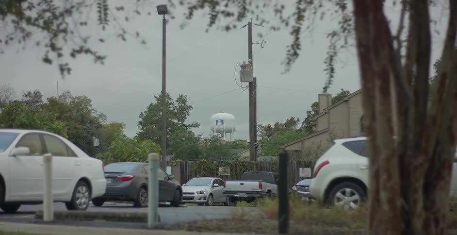 Cars parked on the streets of a small town