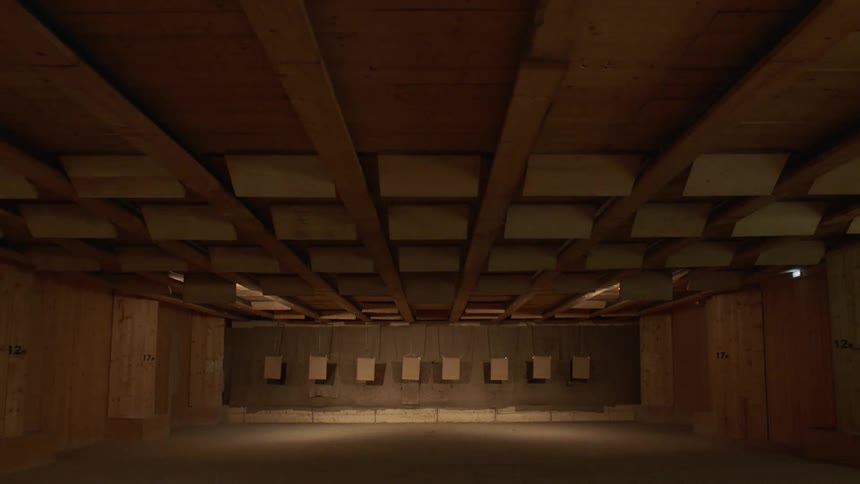 Lights turn on in a large room
