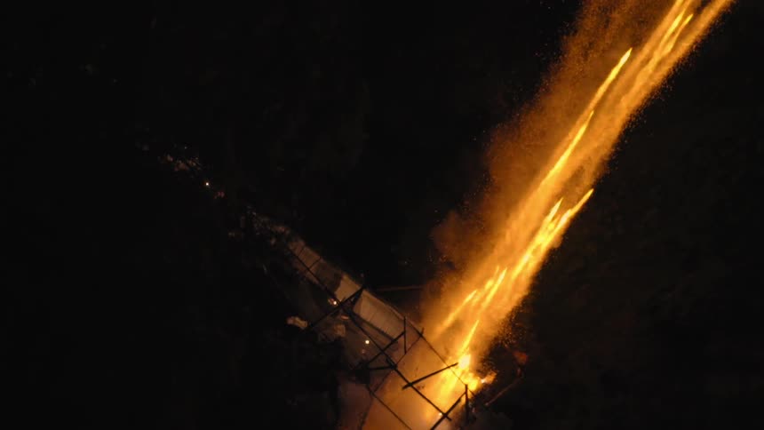 Multiple fireworks being shot into the dark skies at night