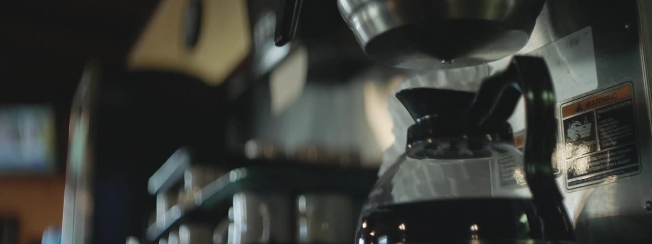 A close up clip of a coffer maker