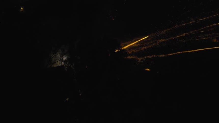 Fireworks shooting in a night sky
