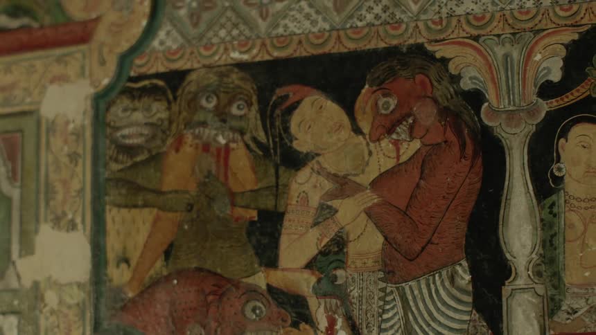A close up clip of a painting
