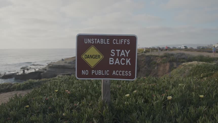 A clip of a sign post at the beach