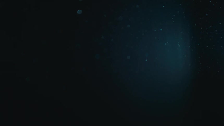 Dark background with abstract sparkles in a blue fluid
