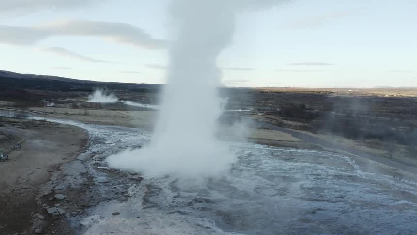 A geyser erupting