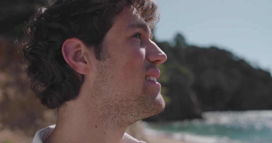 Portrait of a man on the beach