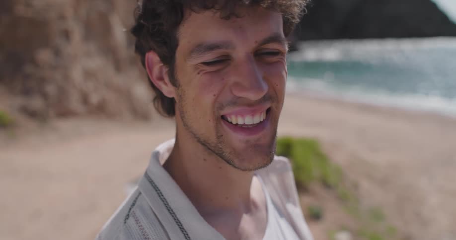 Portrait of a smiling man on the beach