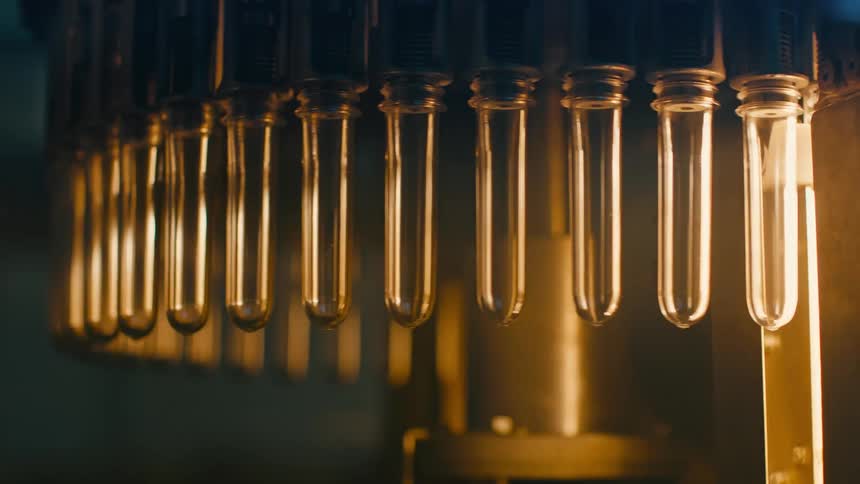 Vials spin on the machine