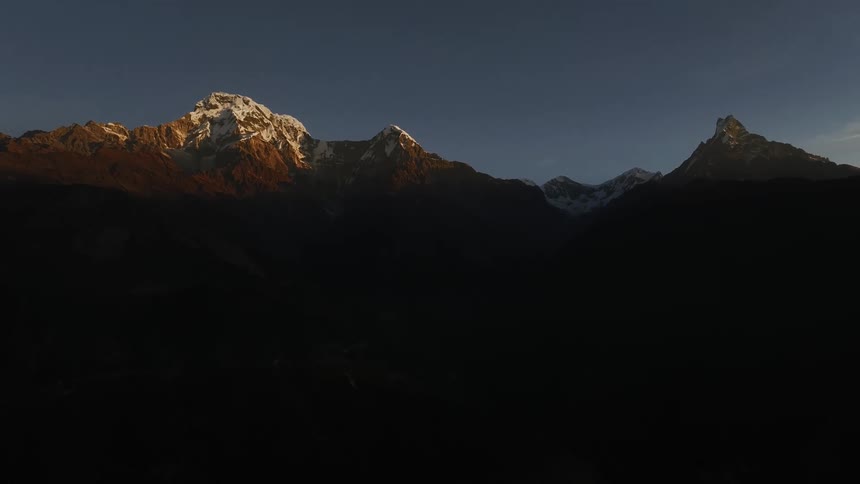 A night clip of a mountain tip