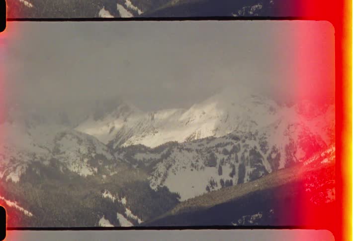 Landscape of a snowcapped mountain range