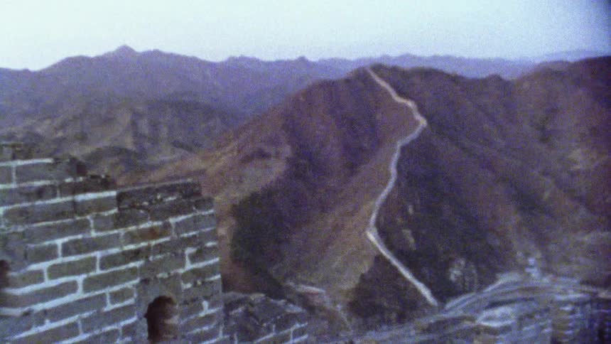 The great wall of china caught on vintage film