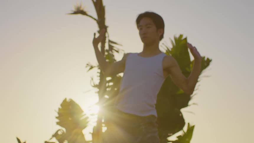 A clip of an asian man dancing