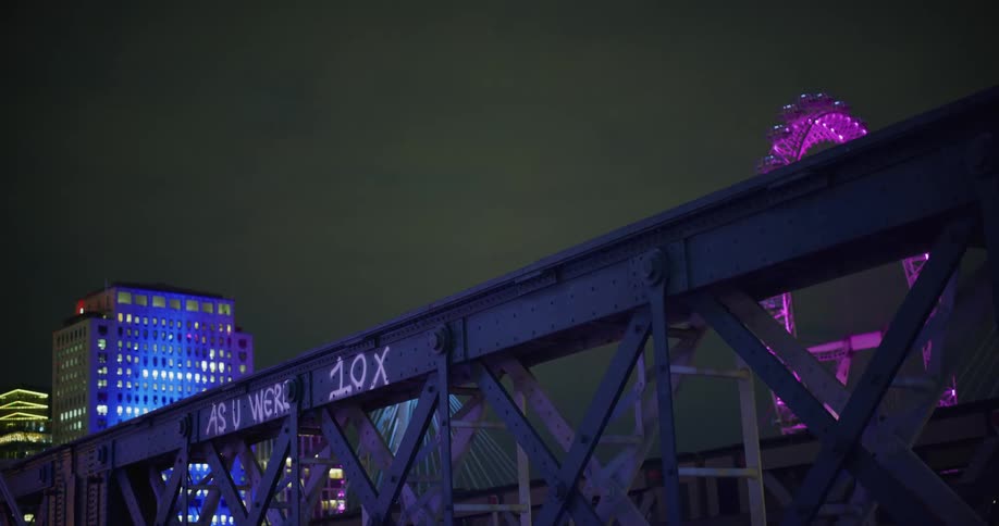 A night clip of a city architecture