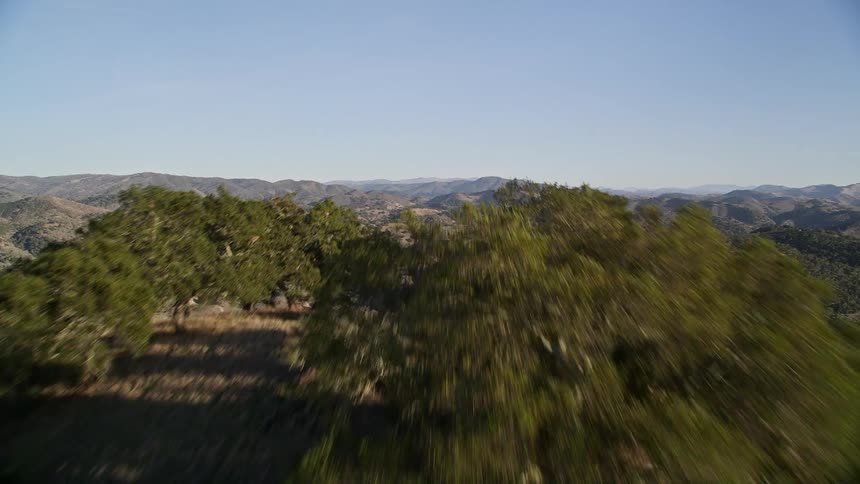 The sky is clear above the mountains