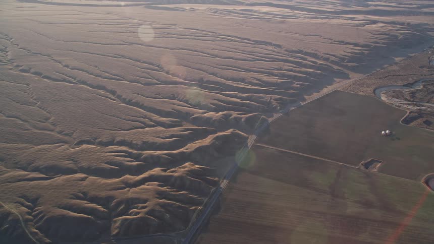 An aerial clip of the desert