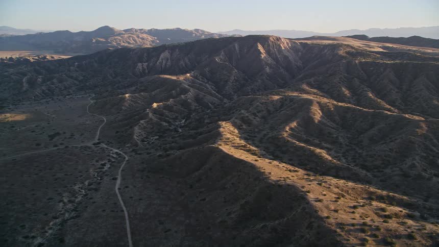 Aerial view of desert mountains