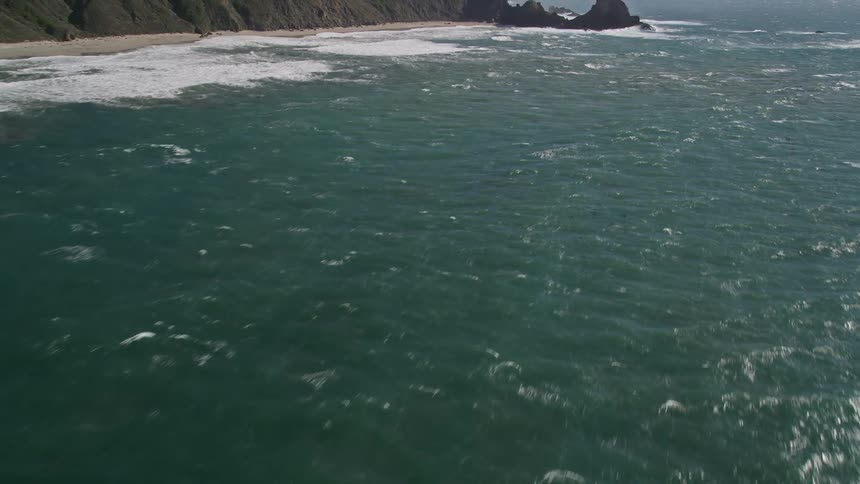 Aerial view of a rock formation on a coast