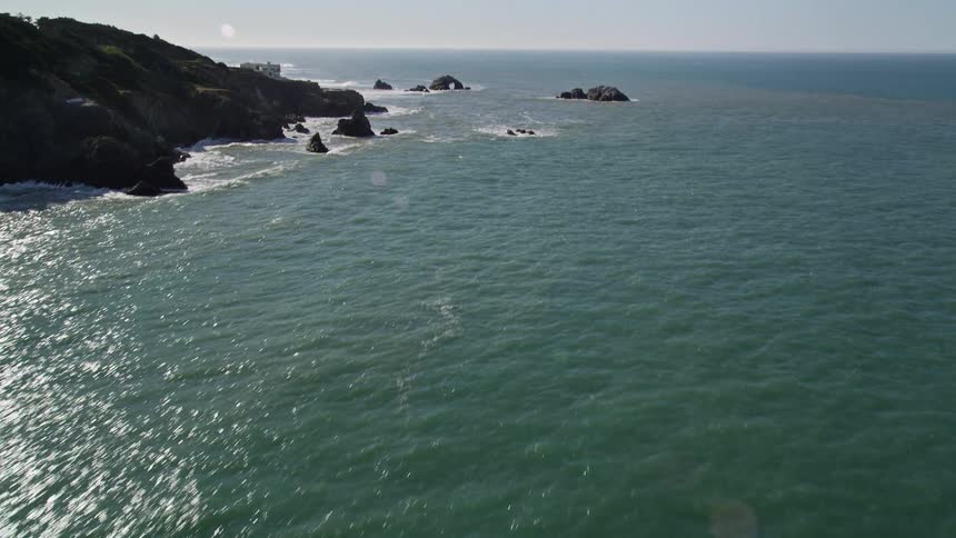 Aerial view of a rocky coast