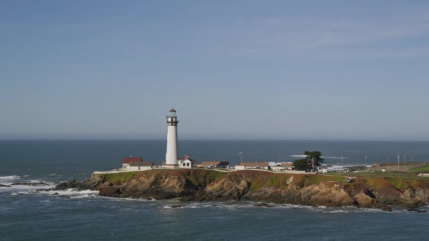 Aerial view of the pigeon point lighthouse